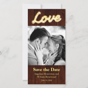 Vintage Marquee Lights Save the Date Photo Card