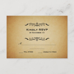 Vintage Marquis Wedding RSVP Card
