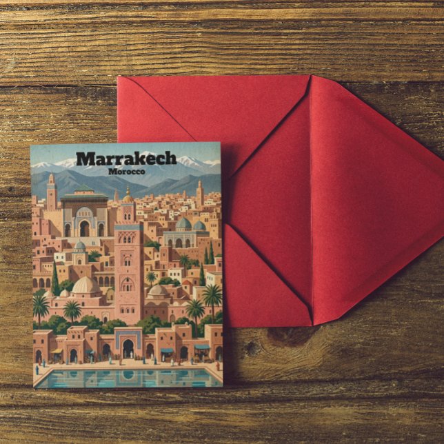 Vintage Marrakech Morocco Architecture Travel Postcard (Vintage Marrakech Morocco Architecture Travel Postcard)