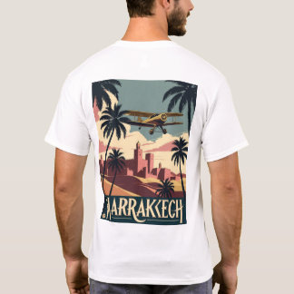 Vintage Marrakech Skyline and Aeroplane T-Shirt