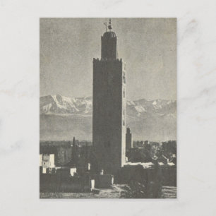 Vintage  Marrakesh, Maroc, La Koutoubia Postcard