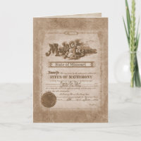 Vintage Marriage Certificate Anniversary