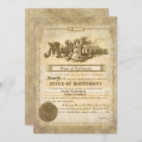 Vintage Marriage Certificate