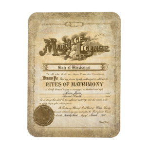 Vintage Marriage Certificate Magnet