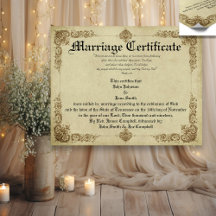 Vintage Marriage Certificate