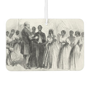 Vintage Marriage of a Colored Soldier by Chaplain Car Air Freshener