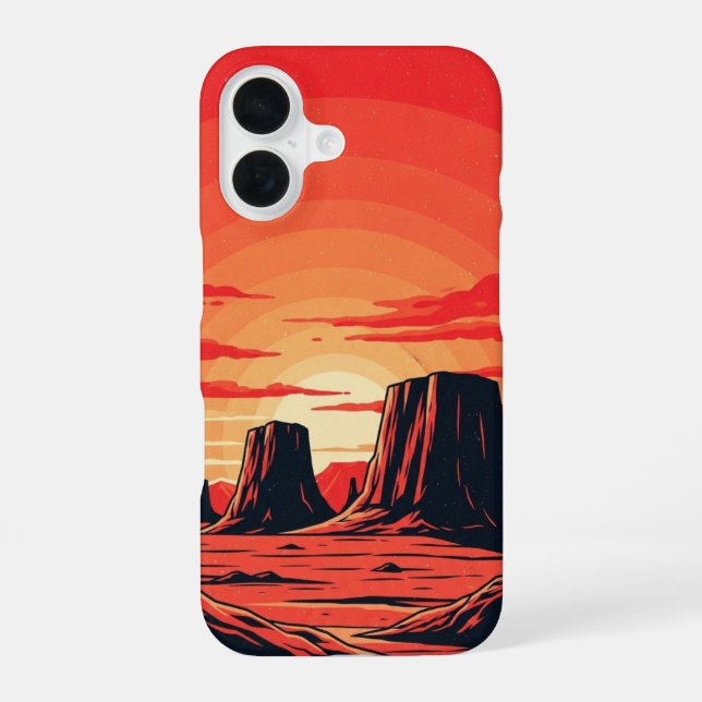 Vintage Mars Landscape iPhone 16 Case (Back)
