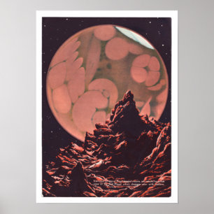 Vintage Mars Science Fiction Canals Poster