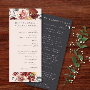 Vintage Marsala Blush Pewter Floral Programme