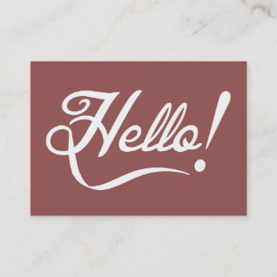 Vintage Marsala - Hello Business Card