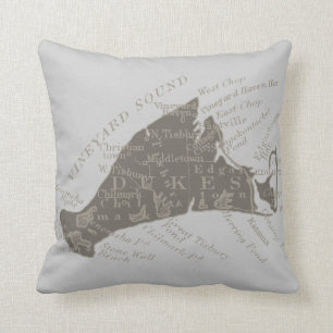 Vintage Martha's Vineyard, grey Cushion