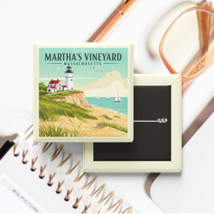 Vintage Martha's Vineyard Massachusetts 15 Cm Square Badge