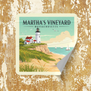 Vintage Martha's Vineyard Massachusetts Square Sticker