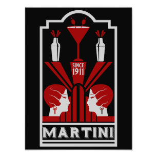 Vintage Martini Art Deco Photo Print