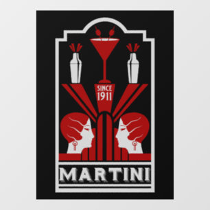 Vintage Martini Art Deco Window Cling