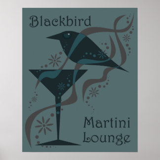 Vintage Martini Lounge Poster