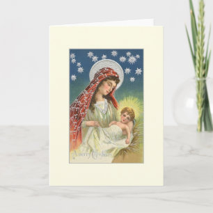 Vintage Mary and Baby Jesus Christmas Card