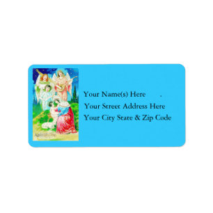 Vintage Mary Jesus and Angels Address Label