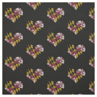 Vintage Maryland Flag Hearts Fabric
