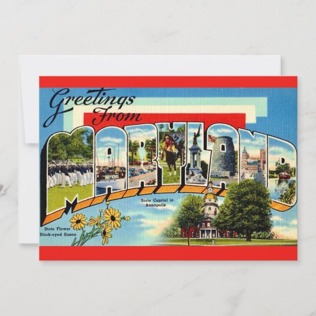 Vintage Maryland Greeting  Invitation (Front)