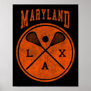Vintage Maryland Lacrosse Distressed Lax Poster