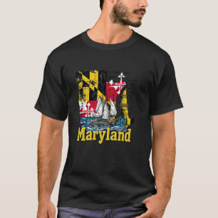 Vintage Maryland MD State Flag Retro T-Shirt