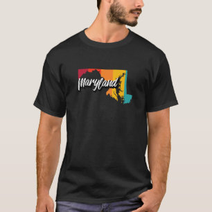 Vintage Maryland Retro 70s Stripes Maryland Us Sta T-Shirt