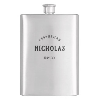 Vintage Masculine | Personalised Groomsman Gift Hip Flask