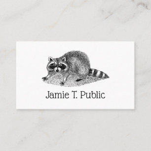 Vintage Masked Racoon Business Card