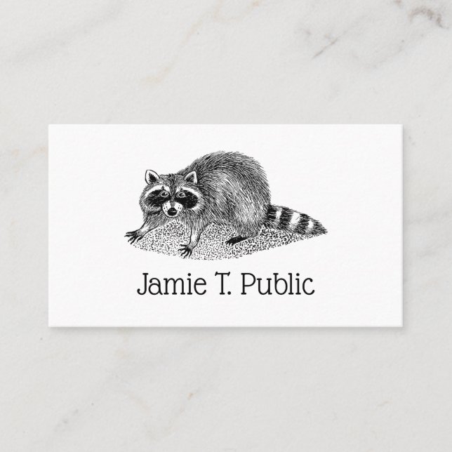 Vintage Masked Racoon Business Card (Front)