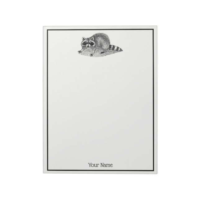 Vintage Masked Racoon Notepad (Rotated)