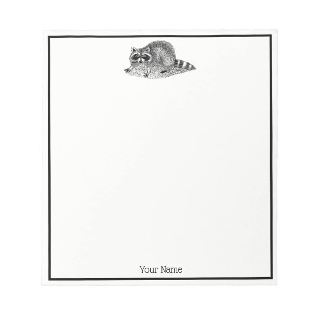 Vintage Masked Racoon Notepad (Front)