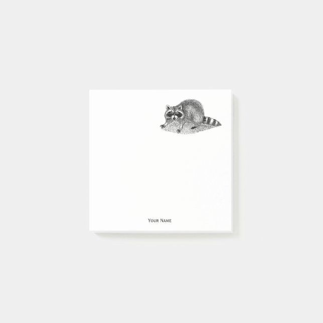 Vintage Masked Racoon Post-it Notes (Front)