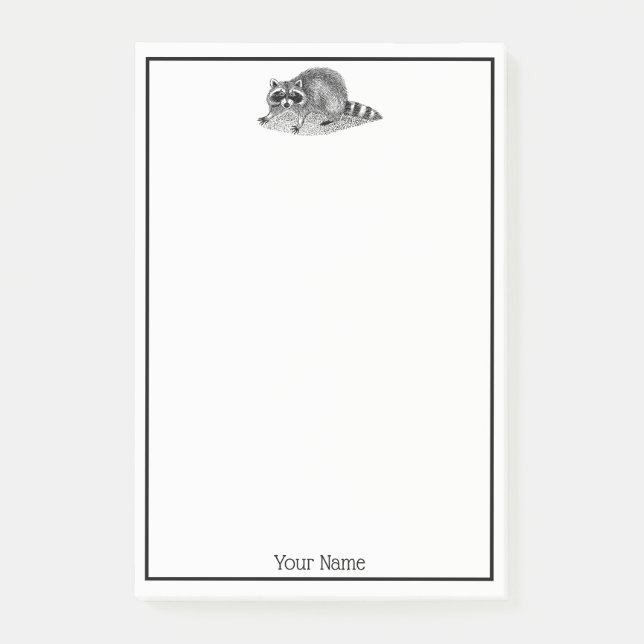 Vintage Masked Racoon Post-it Notes (Front)
