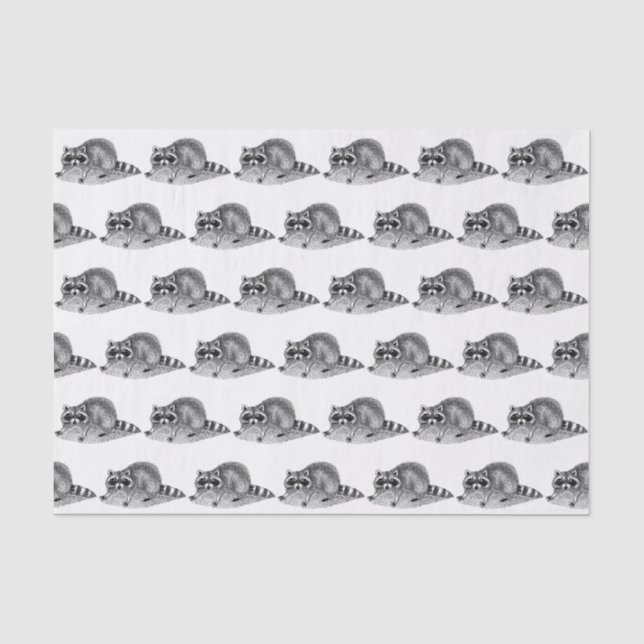 Vintage Masked Racoon Tissue Paper (Front)