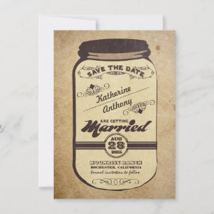vintage mason jar rustic save the date