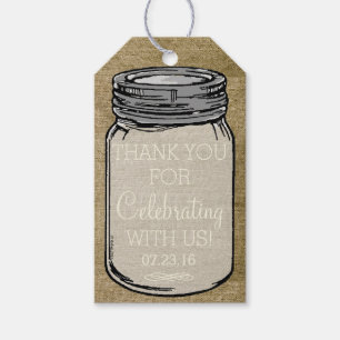 Vintage Mason Jar Tags Rustic Country Wedding