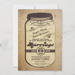 vintage mason jar wedding invitations