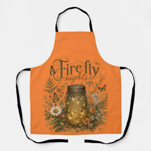 Vintage Mason Jar with Glowing Fireflies Apron