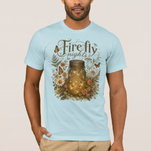 Vintage Mason Jar with Glowing Fireflies T-Shirt