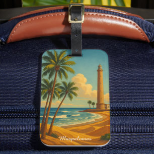 Vintage Maspalomas Meloneras Beach Gran Canaria Luggage Tag