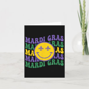 Vintage Masquerade Mardi Gras Groovy Beads Parade Card