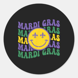 Vintage Masquerade Mardi Gras Groovy Beads Parade  Classic Round Sticker
