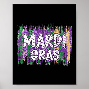 Vintage Masquerade Mardi Gras Groovy Beads Parade Poster