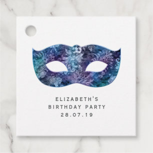 Vintage Masquerade Mask and Damask Favour Tags