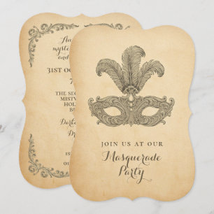 Vintage Masquerade Party  Invitation