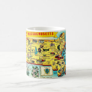 Vintage Massachusetts Map Mug
