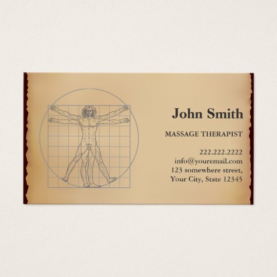Vintage Massage Therapist Appointment Business Card