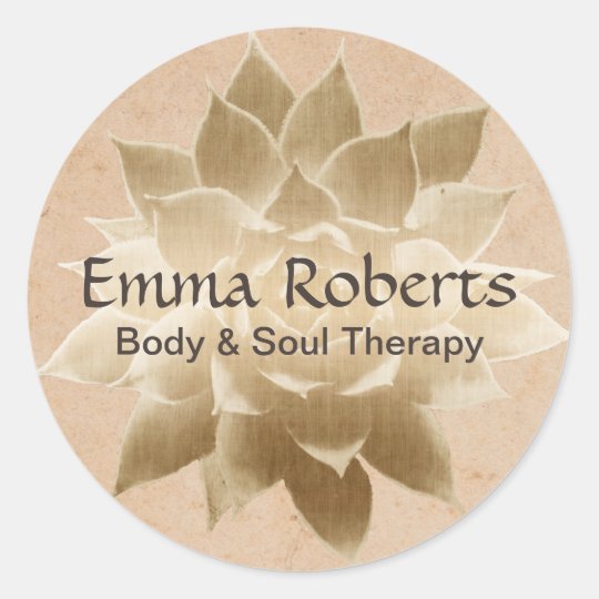 Vintage Massage Therapy Elegant Gold Lotus Classic Round Sticker