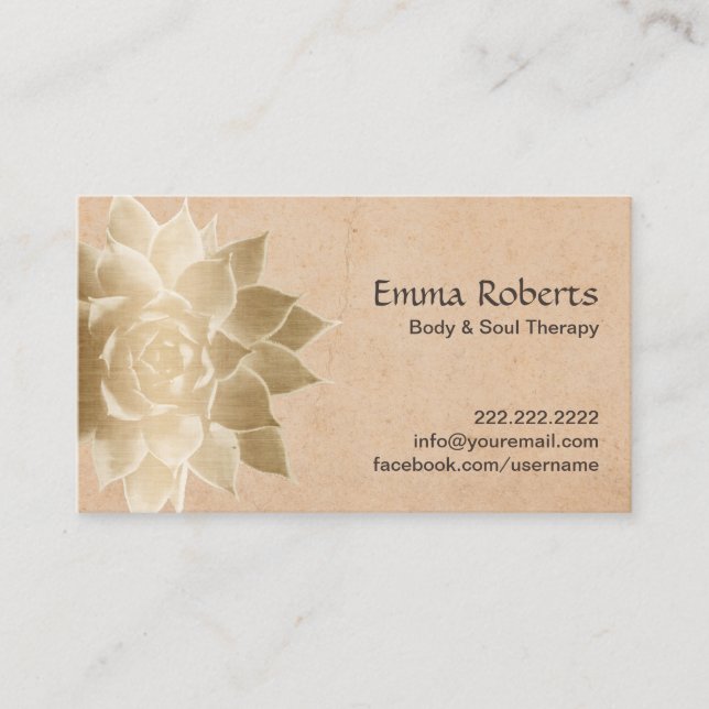 Vintage Massage Therapy Gold Lotus Loyalty Punch (Front)